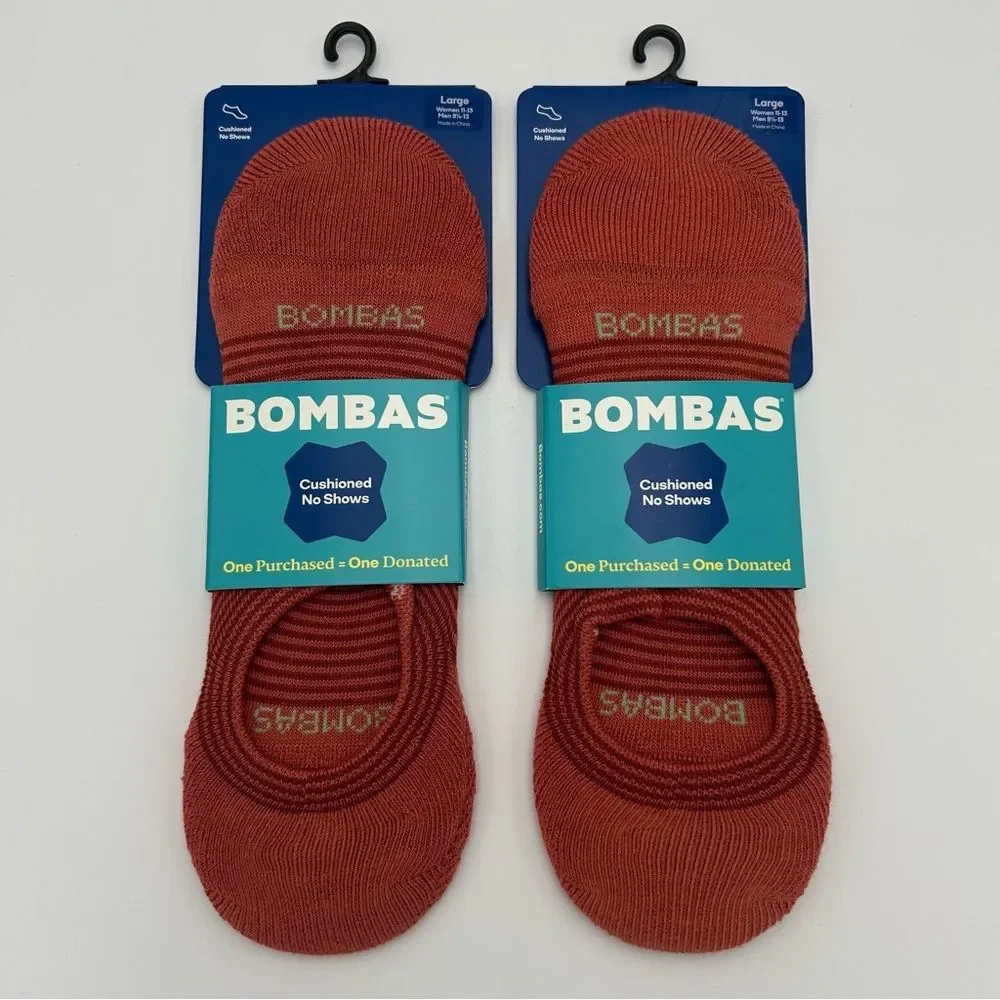 NWT Bombas Cushioned No Shows Unisex Large (Women’s 11-13)(Men’s 9.5-13) 2 Pairs